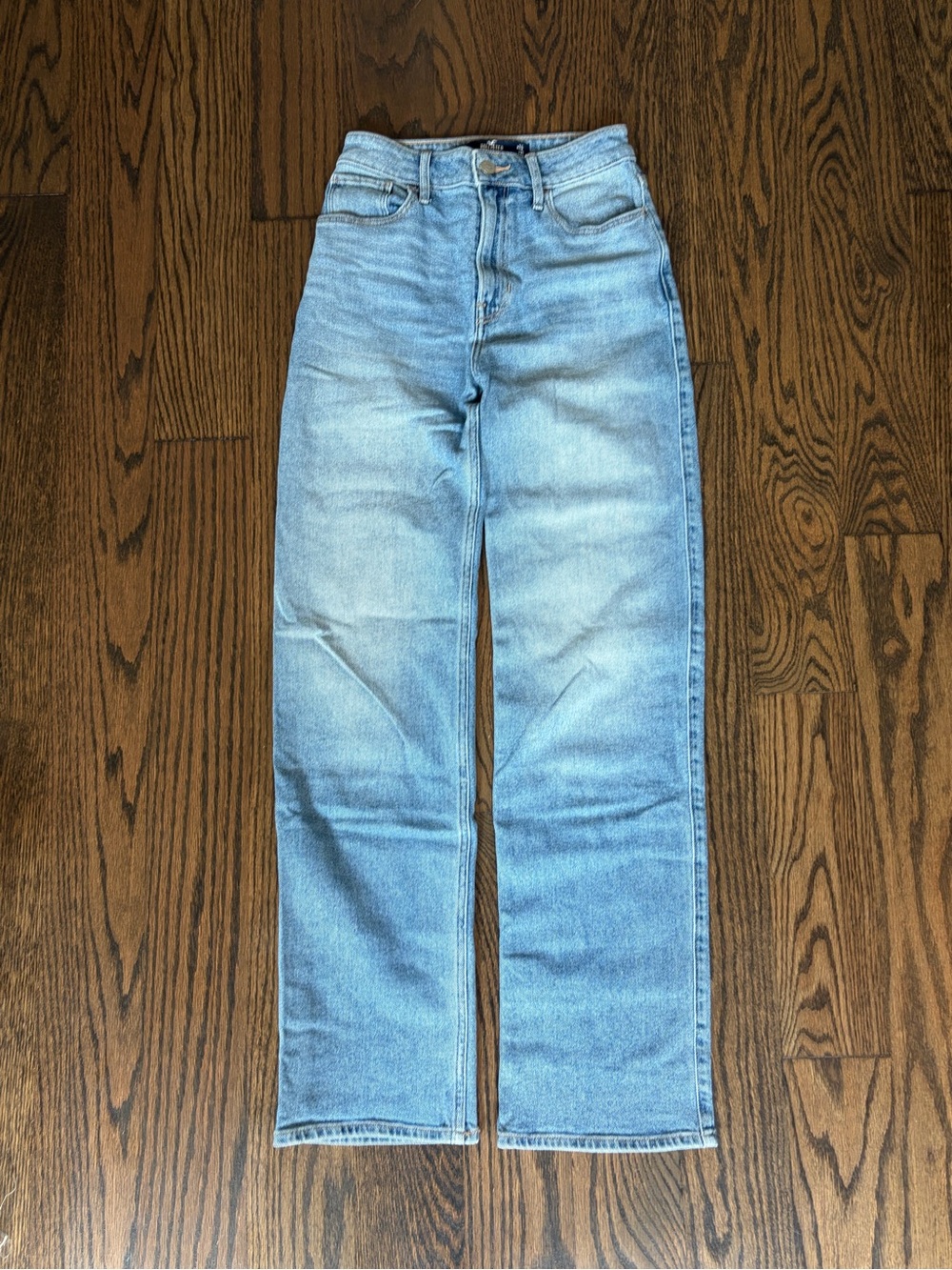 Hollister Light Wash High-Rise Straight Jeans